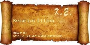 Kolarics Ellina névjegykártya